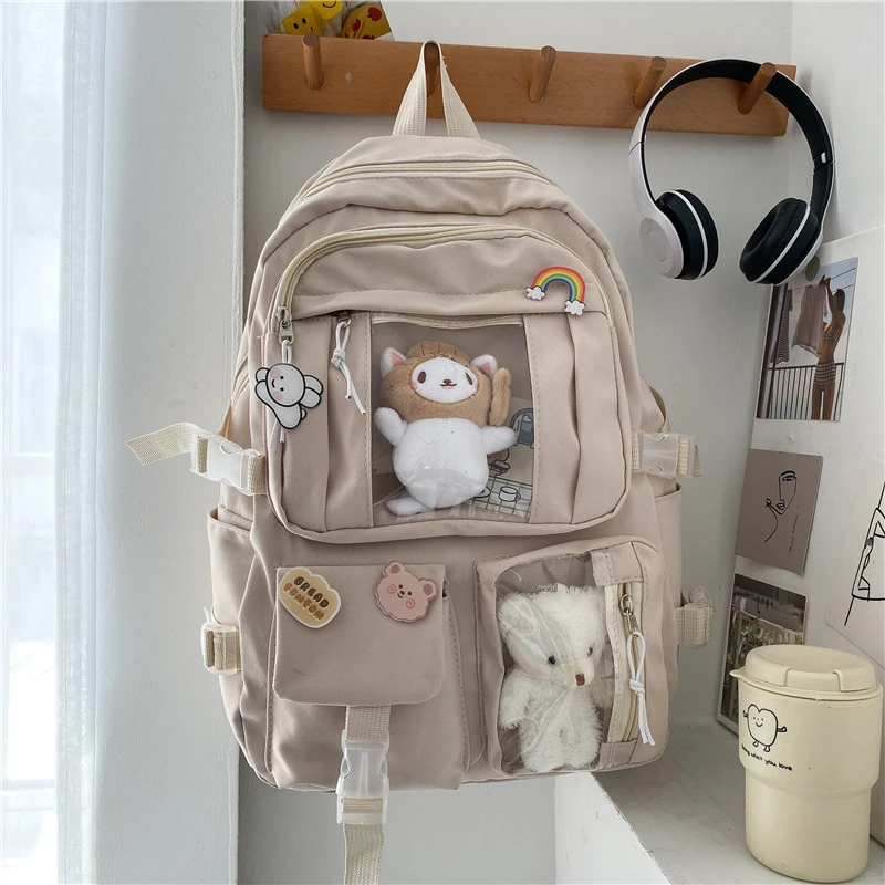 Sac à dos scolaire mignon style kawaii, grande capacité et imperméable